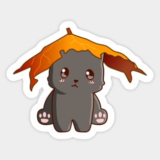 Kitty Leaf Autumn Sticker